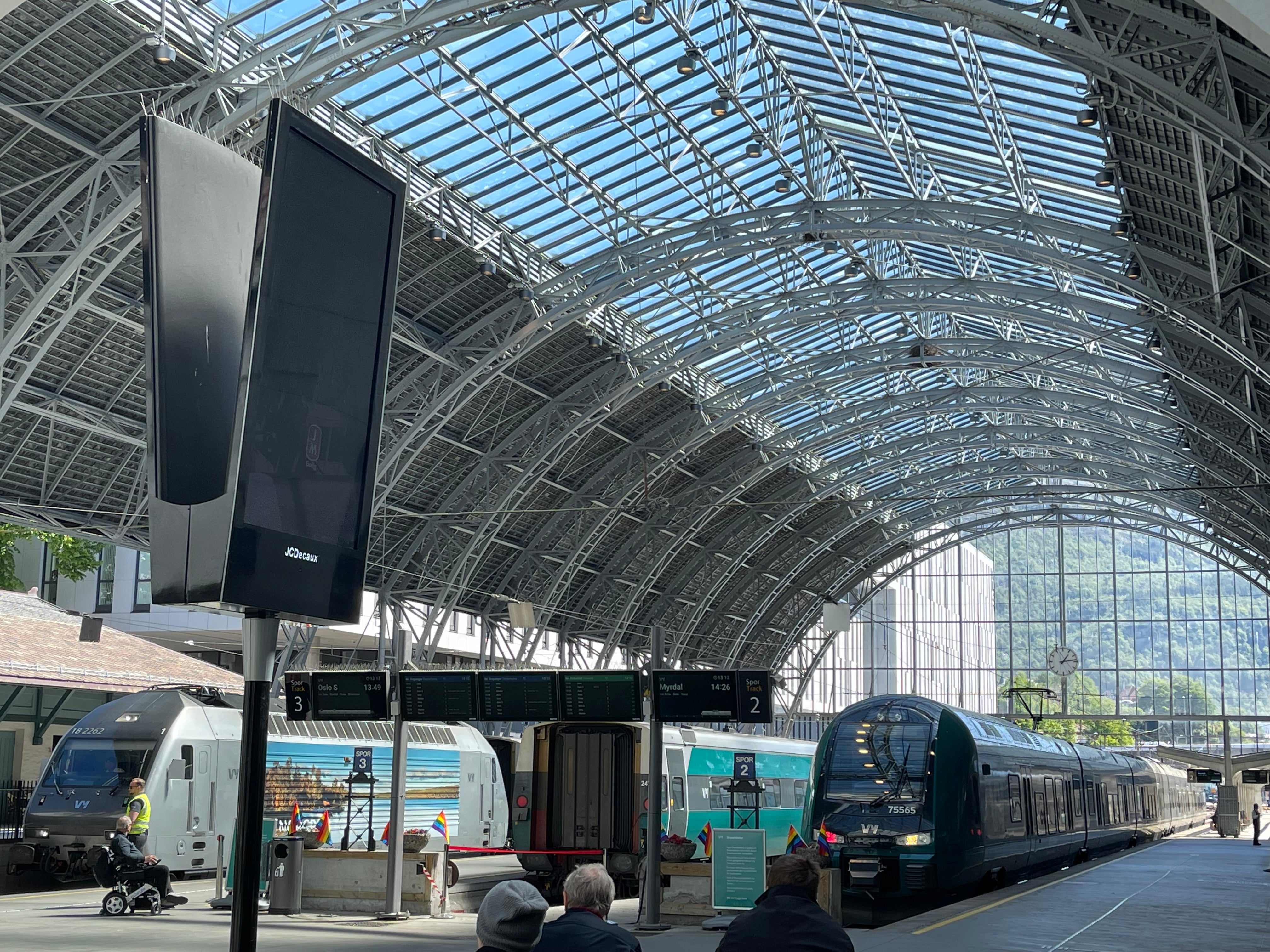 Inside the Bergen, Norway train station.