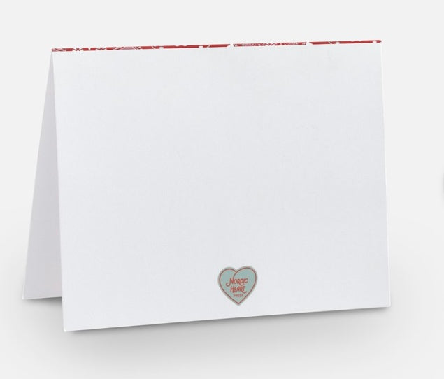 Blank back design of the horizontal Nordic notecards in this set from The Uff Da Sisters.